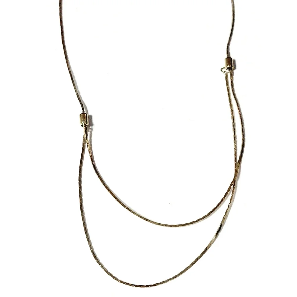 Vintage Liquid Gold-tone Necklace Swag Chain 20